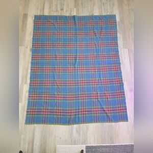 Harris Tweed 100% Wool Heavyweight 56 X 71 Inch  Plaid Blanket.